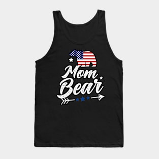 Mom Bear Patriotic Flag Matching 4th Of July Tank Top